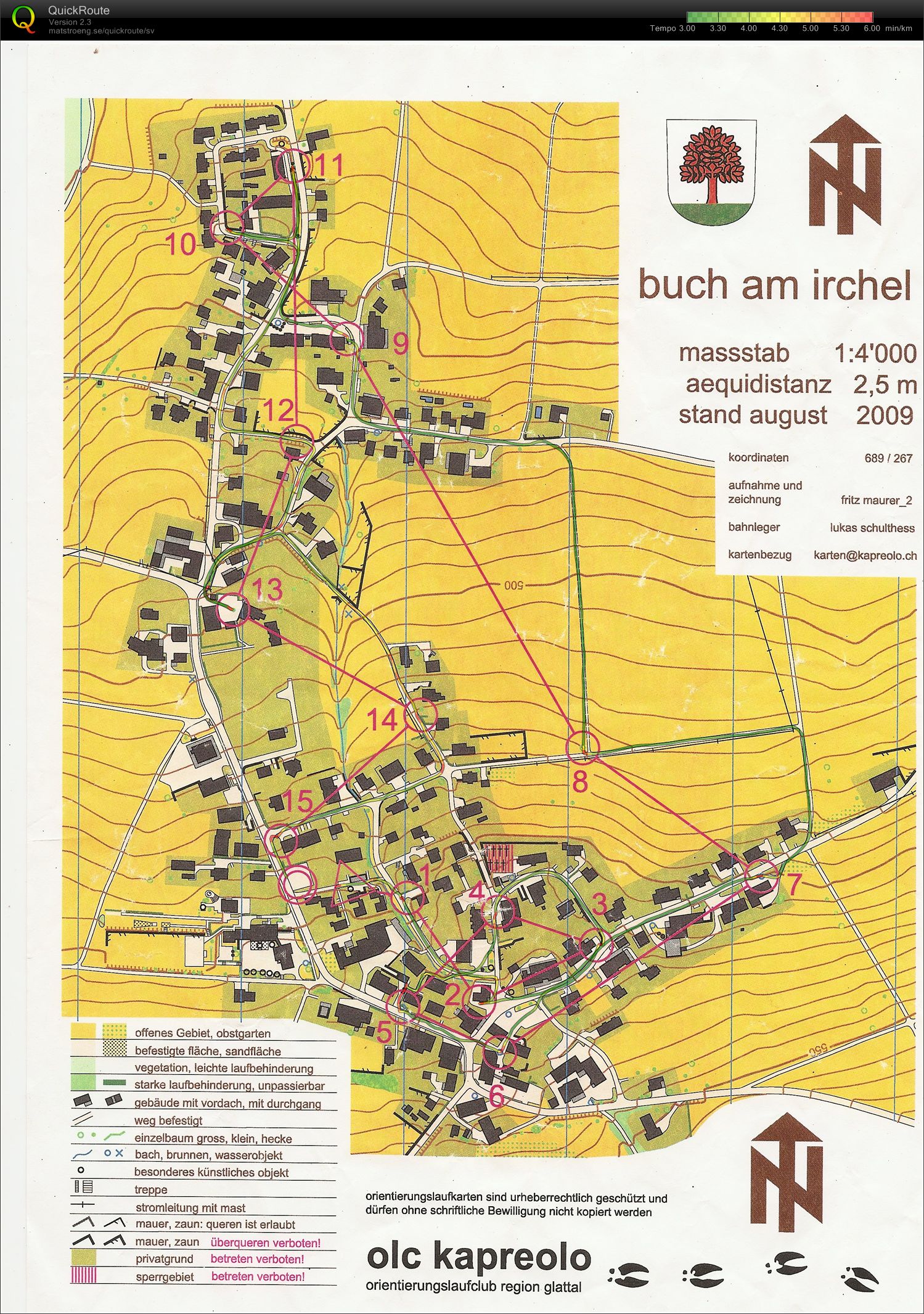 Läger Schweiz Sprint Buch (26/09/2009)