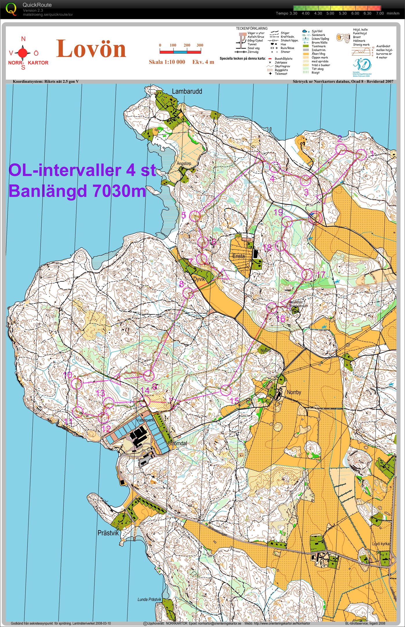 OL-intervaller Lovön (2009-10-08)