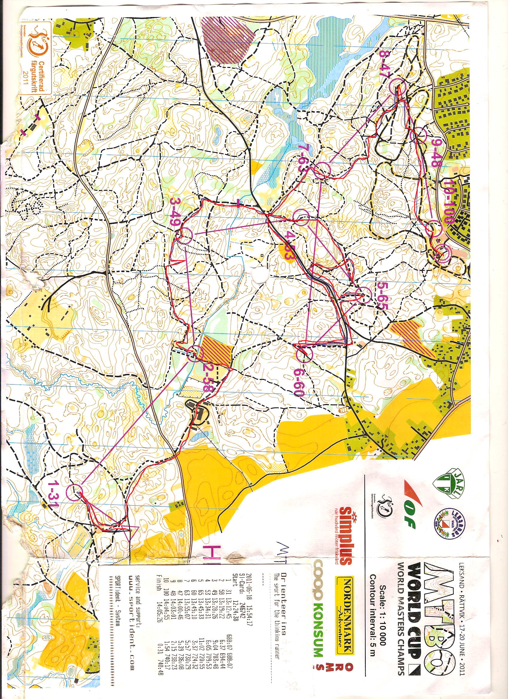 MTB-O VM (Publiktävling) Medel (18-06-2011)