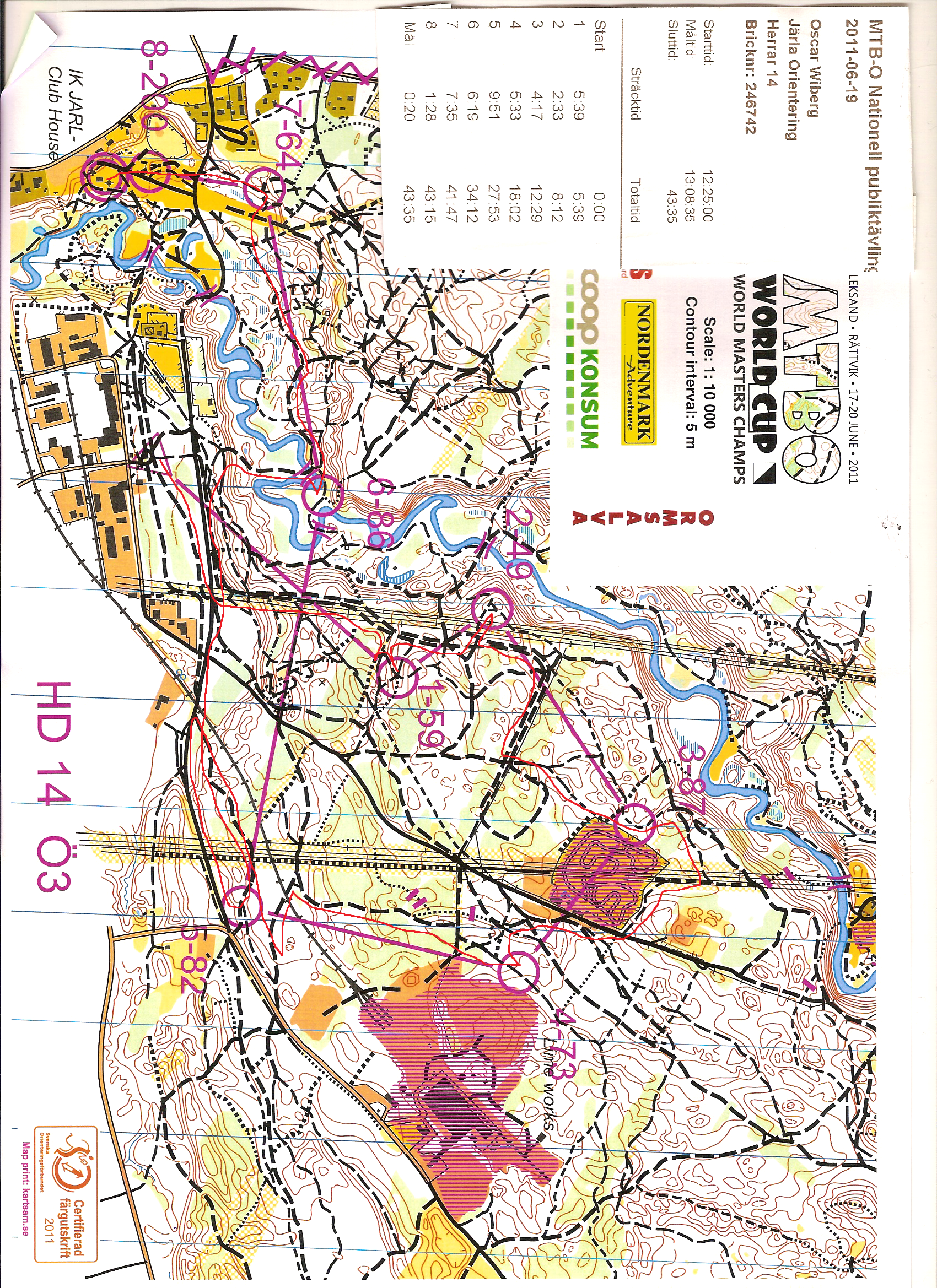 MTB-O VM (Publiktävling) Lång (19-06-2011)